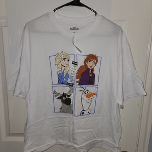 Disney White Frozen II Character Grid Tee - Elsa, Anna, Sven & Olaf